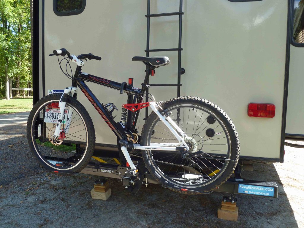 bike rack front of camper