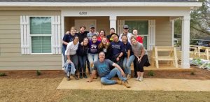 Massachusetts College of Pharmacy and Health Sciences volunteering with Habitat for Humanity.