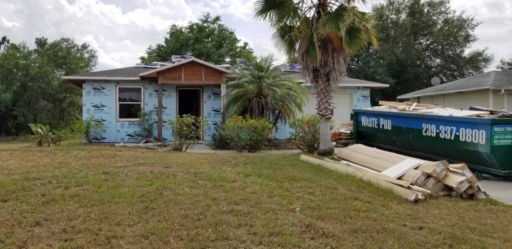 This is the house we were working on. It was a rehab, so we were taking down old siding, windows and doors and then installing new siding, windows and doors.