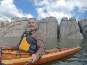 Brad Saum paddling Sylvan Lake in Custer State Park, South Dakota.