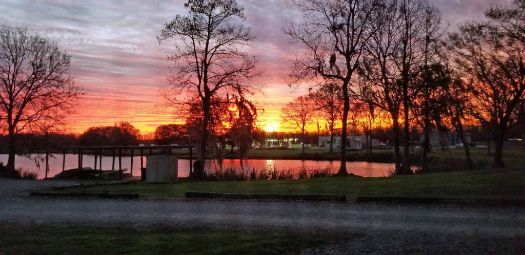 sunrise at Cypress Lake RV Resort