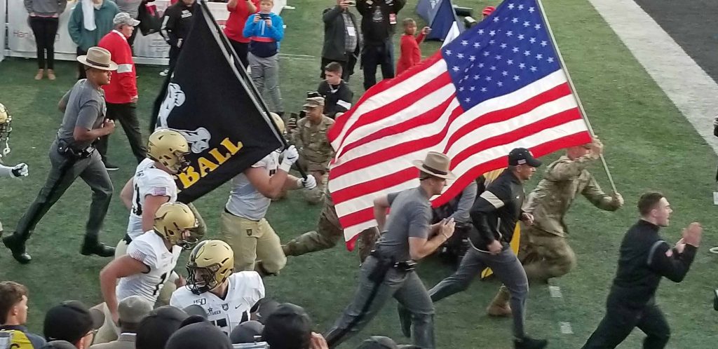 Army West Point taking the field to face Western Kentucky.