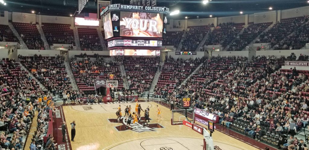Mississippi State versus Tennessee in the Humphrey Coliseum in Starkville, Mississippi.