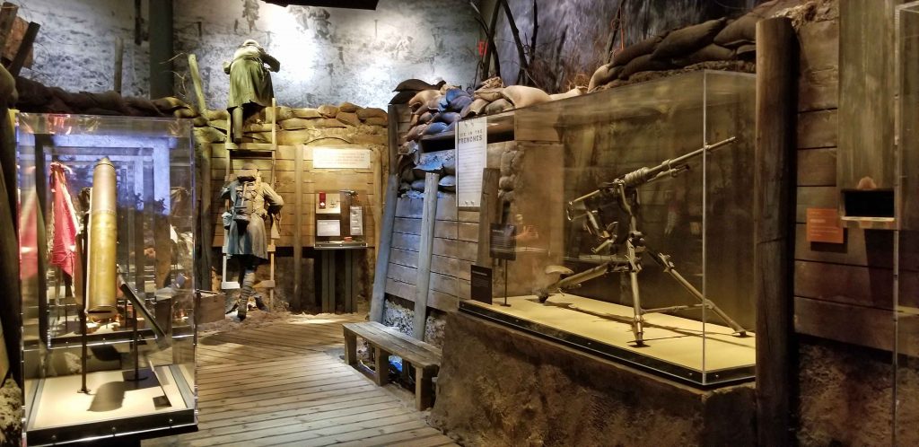 Trench warfare of World War 1 is just one of many interactive scenes depicting history.