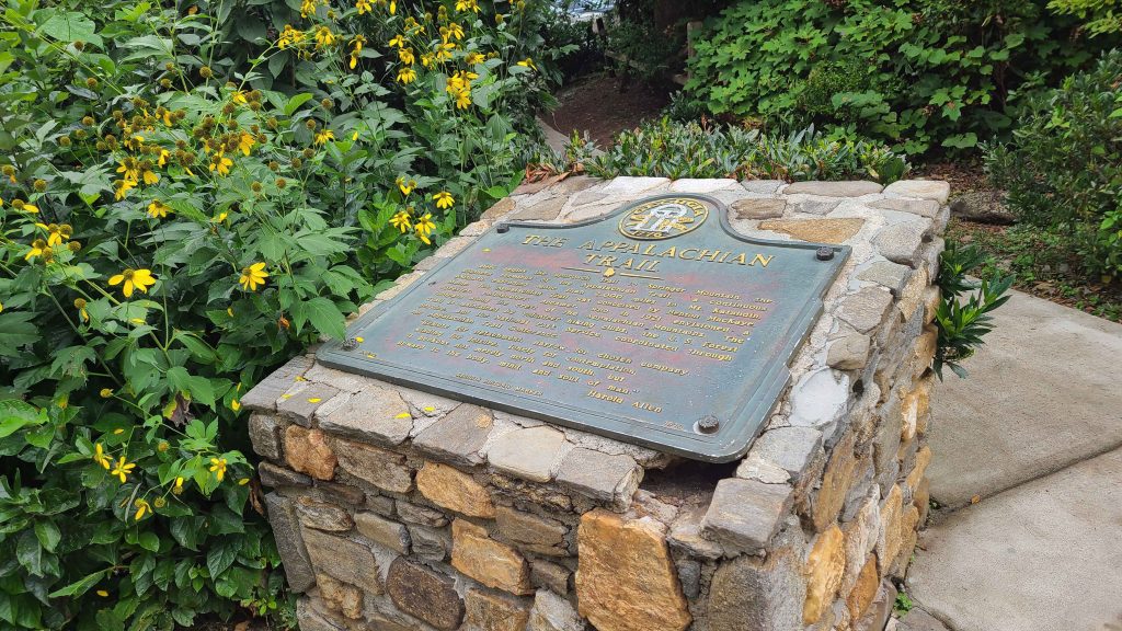Appalachian Trail stone marker at Amicalola Falls State Park