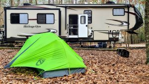 RVing Revealed fifth wheel RV and tent
