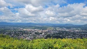 The Appalachian Mountains and Roanoke Valley view from Mountain Mill.