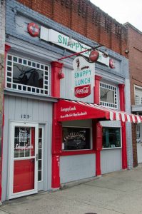 Snappy's was mentioned in the first season of The Andy Griffith Show, presumably based on this restaurant operating since 1923 in Andy Griffith's hometown.