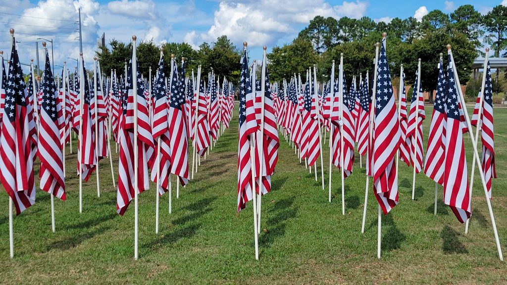 The Field of Honor at the Airborne and Special Operations Museum in Fayetteville, NC honors all members of the military past and present.