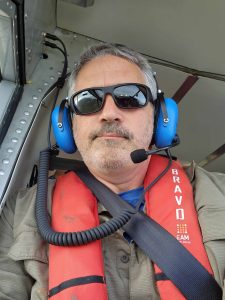 Brad in the seaplane headed for Isle Royal National Park.