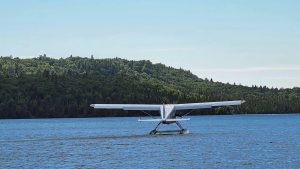 seaplane on lake Superior taking off