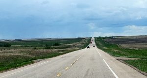 Two lane road heading west on Highway 9.