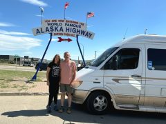 Brad and Mary Beth at the start of the Alaska Highway