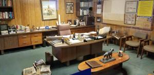Sam Walton's office was meticulously dismantled and preserved and then reconstructed in the museum. 